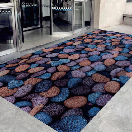 Tapis en PVC antidérapant à motif floral pour salles informatiques 