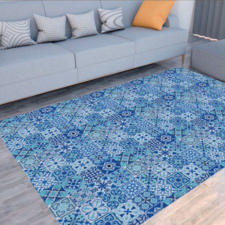 Tapis en PVC à motif géométrique et motif floral